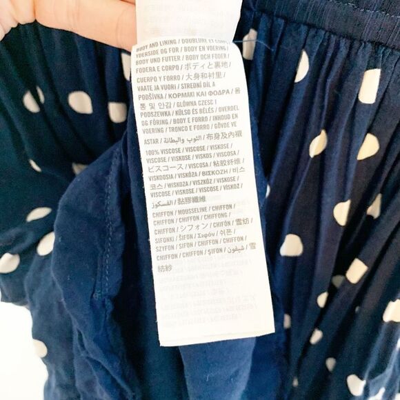 Abercrombie & Fitch Navy White Polka Dot Open Back Fit & Flare Dress Size Medium - Picture 8 of 13